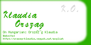 klaudia orszag business card